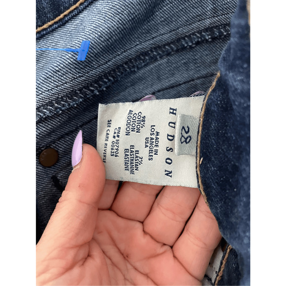 Hudson Women's Jeans Dark Wash Y2K Bootcut Straight Leg Relaxed Denim SZ 28 - Picture 3 of 7